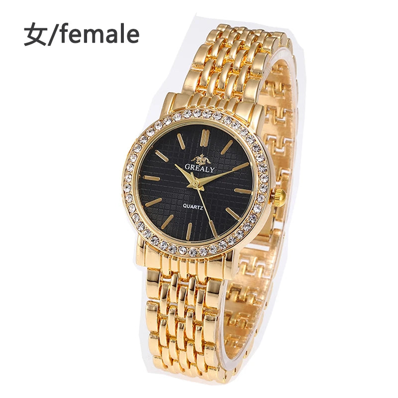 Fashionable Diamond-Encrusted Bracelet Watch with Roman Numerals, Casual Steel Band Watch for Men, Couple's Quartz Gift Women's Watch