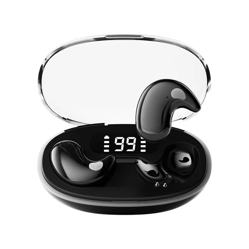 X55 New Mini Sleep Bluetooth 5.3 Earbuds Pain Free Touch, High-Quality Calls Earphone, Long Battery, Private Mold, Universal Fit