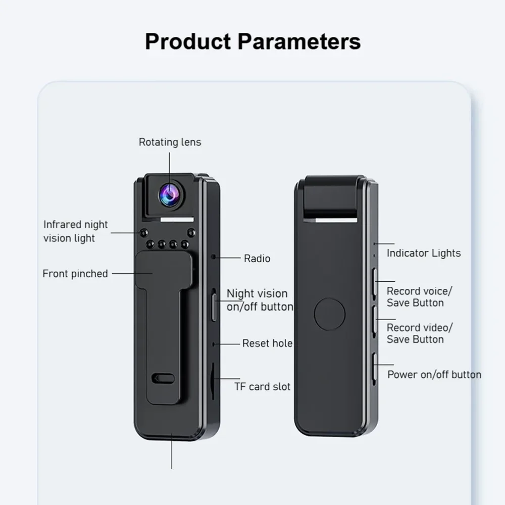 A8 HD 1080P Mini Camera Portable Small Digital Video IP Camera Recorder Police Cam Infrared Night Vision  Miniature Camcorder