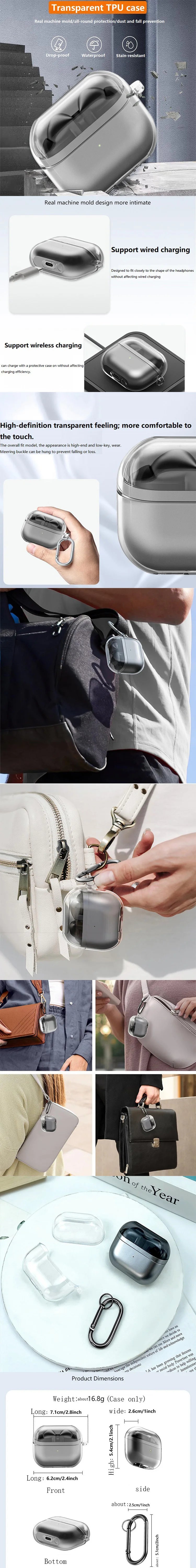 Clear Soft Silicone Transparent Earphone Case Cover for Samsung Galaxy Buds 3 Pro Headphone for Samsung Galaxy Buds 3Pro EJBHT01