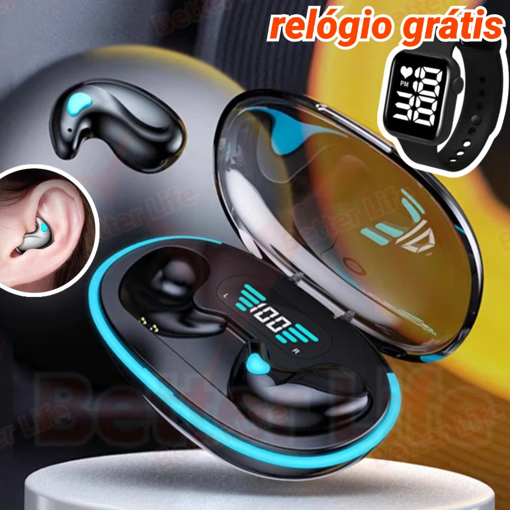 X55 Black Color Mini Earbuds Wireless Earphone For Sports Gaming And Sleep Bluetooth In-Ear Headphones With HIFI Stereo Sound He