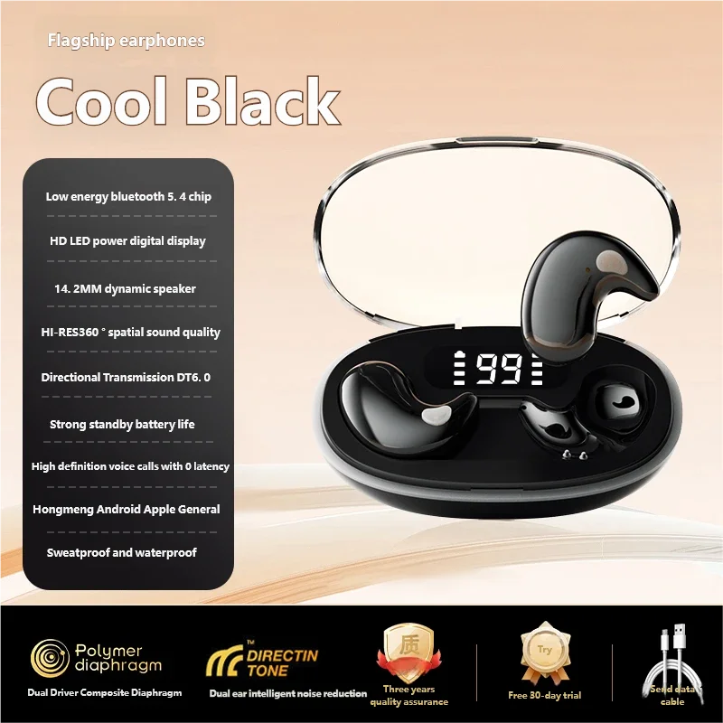 X55 New Mini Sleep Bluetooth 5.3 Earbuds Pain Free Touch, High-Quality Calls Earphone, Long Battery, Private Mold, Universal Fit