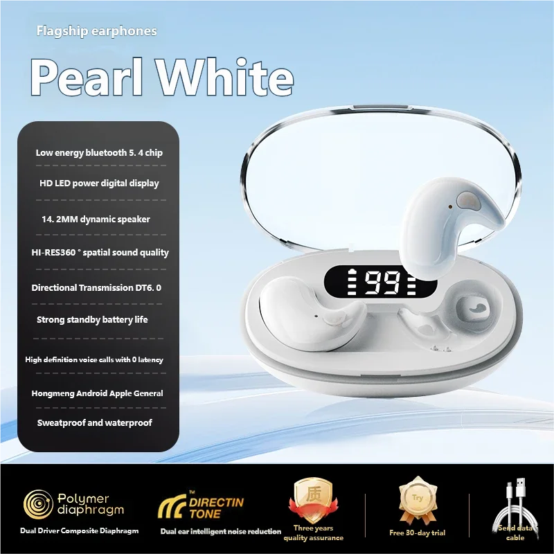X55 New Mini Sleep Bluetooth 5.3 Earbuds Pain Free Touch, High-Quality Calls Earphone, Long Battery, Private Mold, Universal Fit