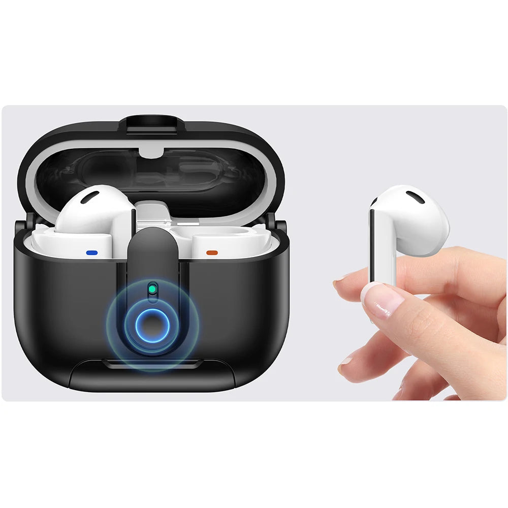 Security Lock Case For Samsung Galaxy Buds 3 Pro Buzz 3 Pro TPU Cover With Lanyard Phone Stand Shockproof Charging Box Coque